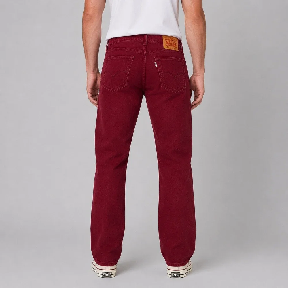 Levis 511 Jeans Mens 32x34 Burgundy Wine Red Slim Fit Stretch Denim Pants 32x32